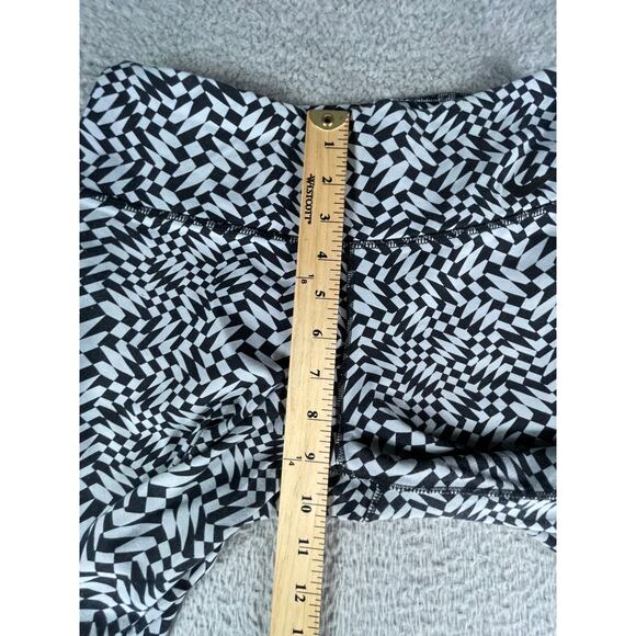 Nike Leggings Womens Medium Black Geometric Pattern Running Stretch Dri Fit - Picture 3 of 8
